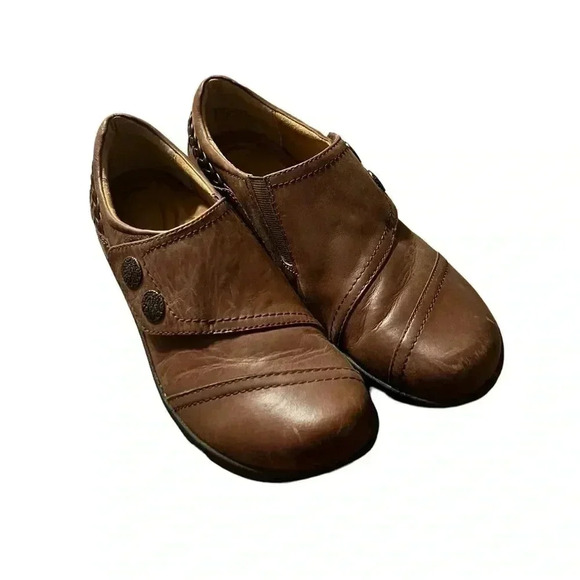 Aetrex Karina monk strap brown leather slip in with strap size women’s size 9.5 - Picture 1 of 11